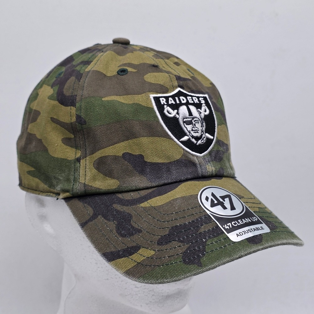 Las Vegas Raiders '47 Brand Clean Up Camo Hat Adjustable Strapback NFL Cap New